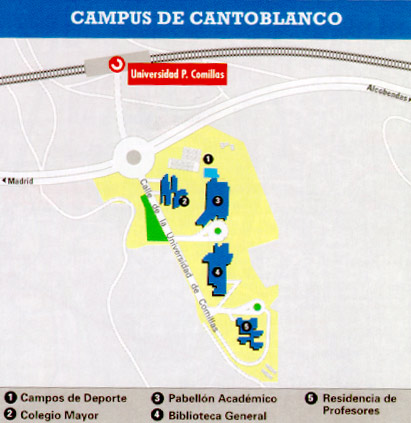 Plano del campus de Cantoblanco de la UPC