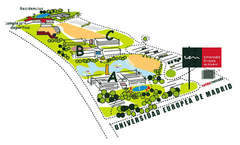 Plano del campus de la  Universidad Europea