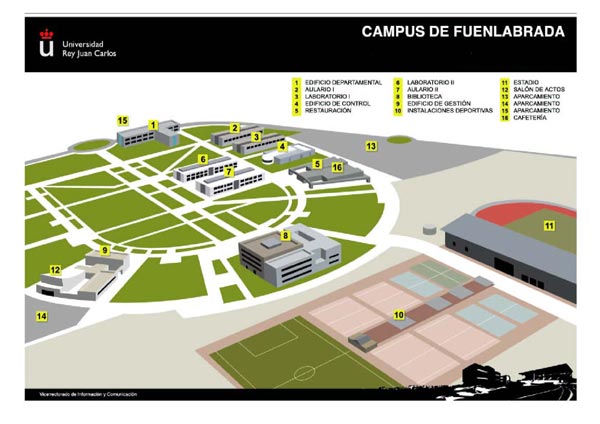 Plano del campus de Fuenlabrada de la URJC